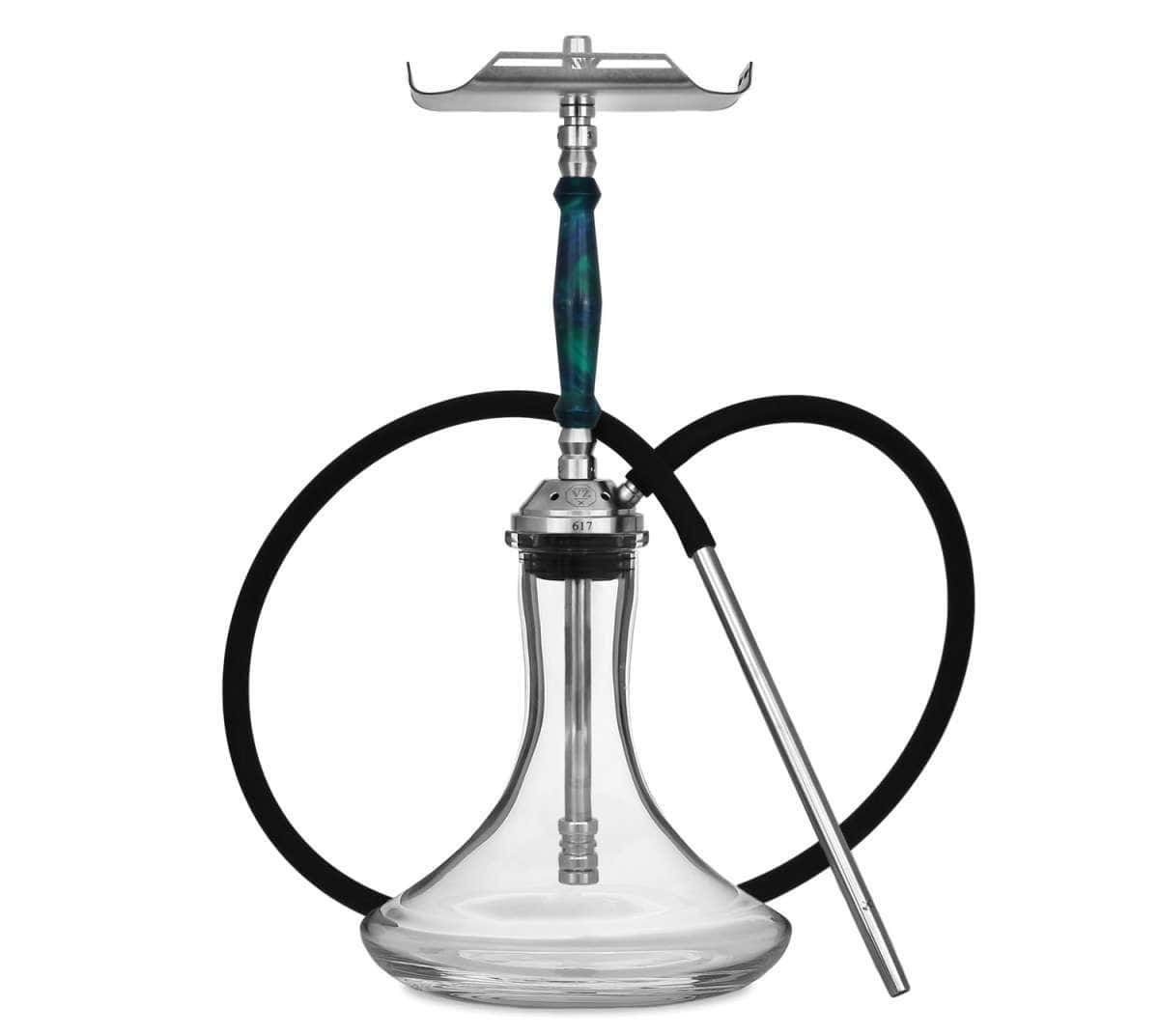 Cachimba VZ Hookah Minimal Insert Ocean en acero V2 con mástil en resina premium y purga con efecto X
