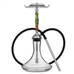 Cachimba VZ Hookah Minimal Insert Green Riff en acero V2 con mástil en resina premium y purga con efecto X