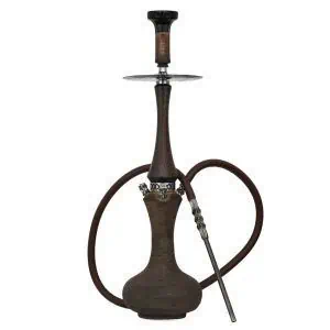 Werkbund Hookah Blacksmith Limited Edition cachimba alemana artesanal con base de barro esmaltada, mástil de acero inoxidable y manguera de cuero