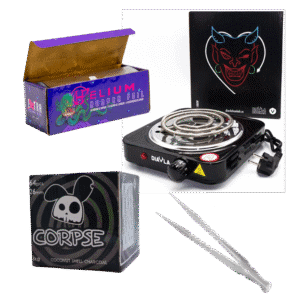 Pack accesorios cachimba Medium con hornillo eléctrico Diavla 1000W, rollo de papel aluminio especial, pinzas largas y 1 kg de carbón natural de coco en The Good Shisha