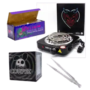 Pack accesorios cachimba Medium con hornillo eléctrico Diavla 1000W, rollo de papel aluminio especial, pinzas largas y 1 kg de carbón natural de coco en The Good Shisha
