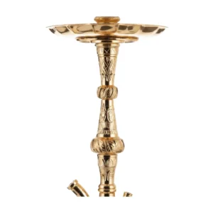 Cachimba Khalil Mamoon Messi Gold egipcia hecha a mano en bronce, cobre y acero inoxidable con acabado dorado
