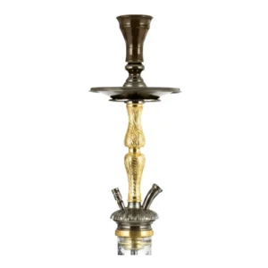 Cachimba Khalil Mamoon Sinai egipcia hecha a mano en bronce, cobre y acero inoxidable con base tradicional