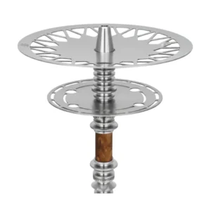 Cachimba VZ Hookah Performance Wood en acero premium con detalles en madera y pack completo platos