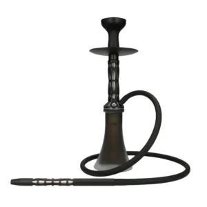 Cachimba El Badia Fantom de 40 cm en acero inoxidable con base pata elefante y purga estilo Panda black