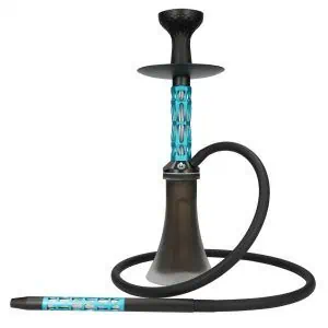 Cachimba El Badia Fantom de 40 cm en acero inoxidable con base pata elefante y purga estilo Panda tiffany