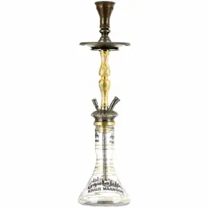 Cachimba Khalil Mamoon Sinai egipcia hecha a mano en bronce, cobre y acero inoxidable con base tradicional