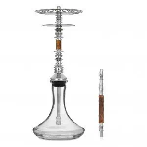 Cachimba VZ Hookah Performance Wood en acero premium con detalles en madera y pack completo