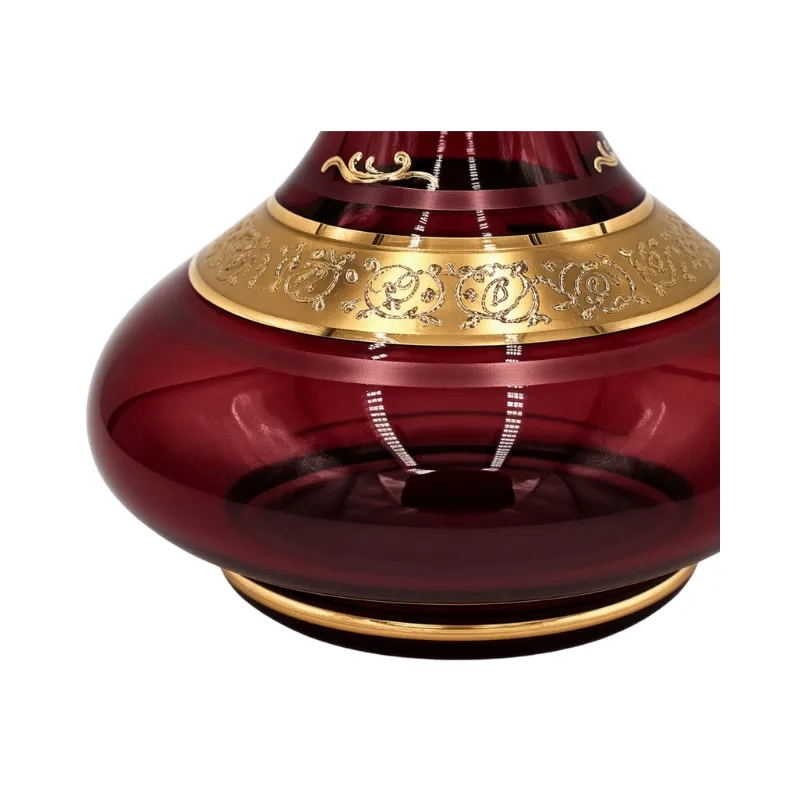 Base Egermann Nuwas Granat de 26 cm en cristal de Bohemia granate