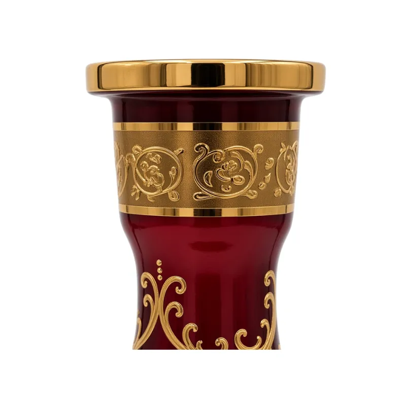 Base Egermann Nuwas Granat de 26 cm en cristal de Bohemia granate