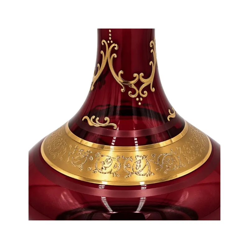 Base Egermann Nuwas Granat de 26 cm en cristal de Bohemia granate