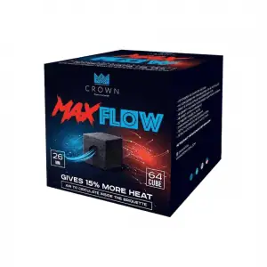 Carbón Crown Max Flow 26mm con diseño perforado y orificio central para cachimba