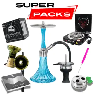 Pack cachimba Aladin MVP Epox 360 alemana de acero inoxidable con difusor regulable, purga en 10 posiciones, 36 cm, hornillo eléctrico, cazoleta TGS Nilo, gestor Coldprov, papel aluminio y carbón en The Good Shisha