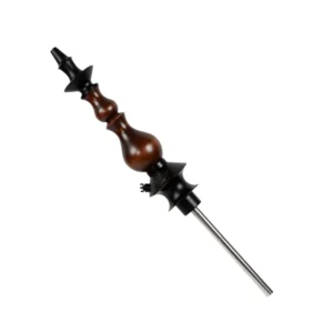 Cachimba Regal Hookah Bishop Nutwood de 56 cm con madera estabilizada y aluminio aeroespacial diagonal