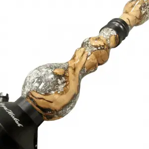 Regal Hookah King Epoxy Silver Winewood en acero inoxidable y aluminio aeroespacial resina