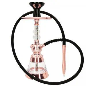 Cachimba El Badia Celeste Rose Gold Edition en acero inoxidable y aluminio con acabado rose gold con cazoleta