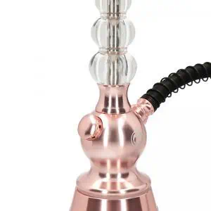 Cachimba El Badia Celeste Rose Gold Edition en acero inoxidable y aluminio con acabado rose gold purga