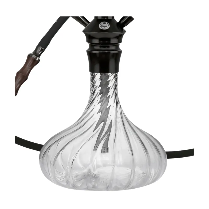 Cachimba Japona Hookah Emperor edición limitada rusa fabricada 100% artesanalmente a mano con mástil de madera tratada anti-agrietamiento, anillo y samurái en acero hechos a mano, base tallada y soplada a mano y caja de madera tallada y pintada a mano en The Good Shisha