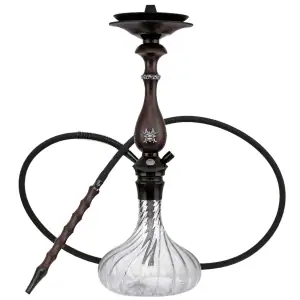 Cachimba Japona Hookah Emperor edición limitada rusa fabricada 100% artesanalmente a mano con mástil de madera tratada anti-agrietamiento, anillo y samurái en acero hechos a mano, base tallada y soplada a mano y caja de madera tallada y pintada a mano en The Good Shisha
