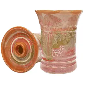 Cazoleta Alpaca Kilo Bowl con paredes gruesas y estría refrigerante hecha a mano pink brown
