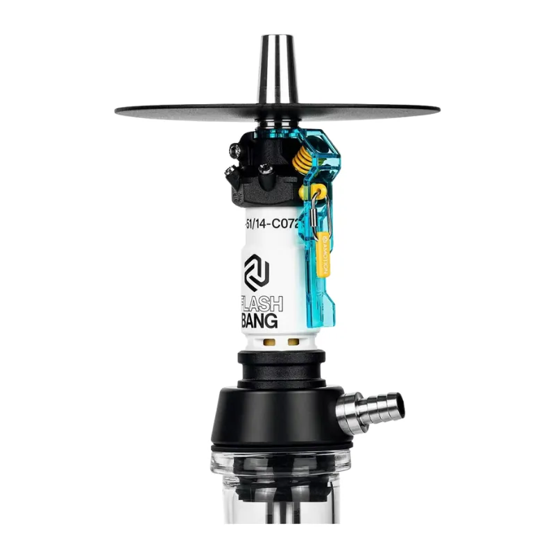 Cachimba Amotion Flash Bang Arctic alemana de 40 cm con mástil de más de 30 piezas y plato grabado a láser