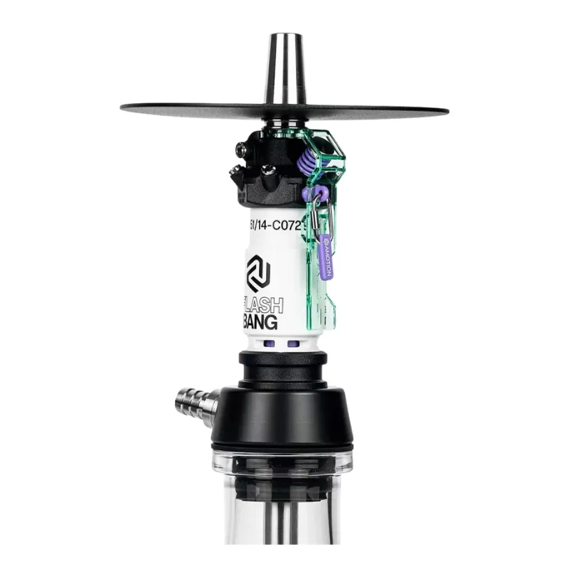 Cachimba Amotion Flash Bang Teal alemana de 40 cm con mástil de más de 30 piezas y plato grabado a láser