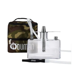 Pack cachimba Oduman N7 Smoke Tank de la marca turca Oduman en cristal soplado con partes en acero inoxidable, hornillo eléctrico, cazoleta TGS Nilo, gestor Coldprov, rollo de papel aluminio y carbón en The Good Shisha