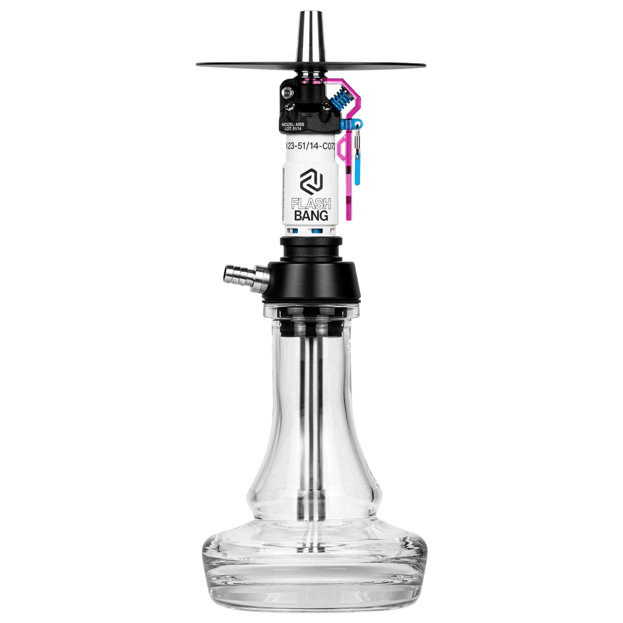 Cachimba Amotion Flash Bang Orchid alemana de 40 cm con mástil de más de 30 piezas y plato grabado a láser