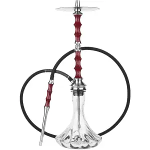 Cachimba Japona Hookah Sensei rusa de 62 cm fabricada completamente en acero inoxidable V2A con difusor regulable en 4 posiciones, diseño basado en la arquitectura japonesa imitando los famosos edificios de Japón, boquilla en acero y madera tratada y manguera silicona con muelle antiobstrucción en The Good Shisha
