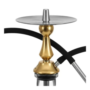 Cachimba VZ Hookah V4 Brass de 34 cm en latón con mástil modular y recogedor de melaza mastil