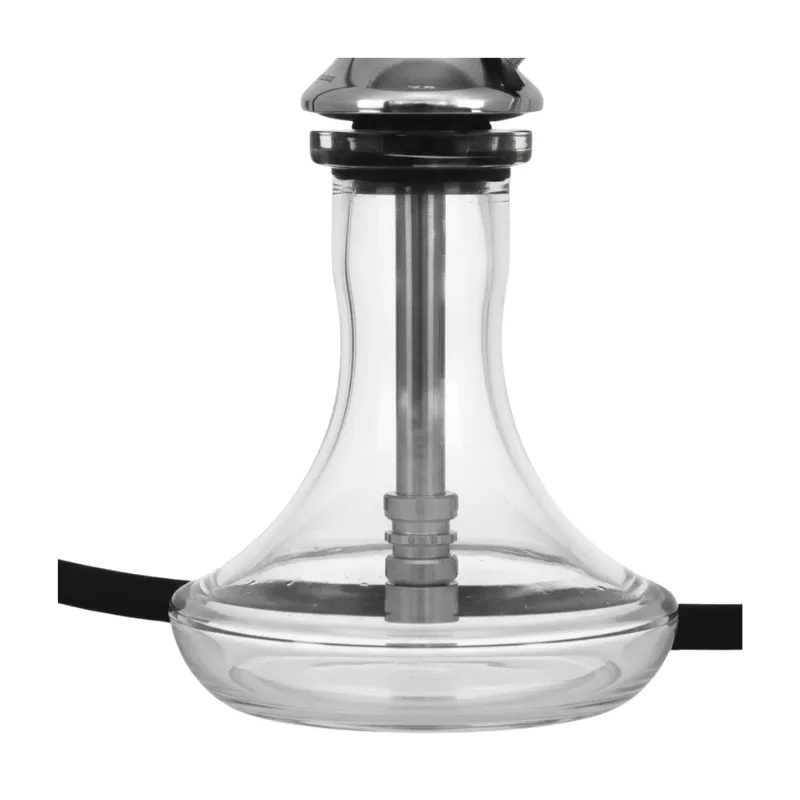 Cachimba VZ Hookah V4 de 34 cm en acero inoxidable con mástil modular y recogedor de melaza base