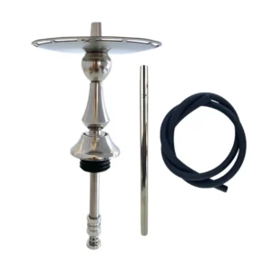 Cachimba VZ Hookah V4 de 34 cm en acero inoxidable con mástil modular y recogedor de melaza piezas