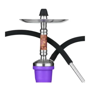 Cachimba Honey Sigh Mini Urban SW Purple rusa minimalista en acero inoxidable premium con purga vertical elegante, base SW Purple incluida, manguera de silicona y boquilla de acero inoxidable original de la marca en The Good Shisha
