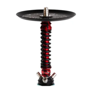 Cachimba Mamay Customs Coilover Mini Anod Splash Red rusa con mástil amortiguador en acero inoxidable y boquilla a juego en rojo