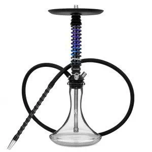 Mamay Customs Coilover Mini Black Space cachimba rusa con mástil amortiguador en acero inoxidable y boquilla a juego en negro