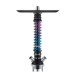 Mamay Customs Coilover Mini Black Space cachimba rusa con mástil amortiguador en acero inoxidable y boquilla a juego en negro