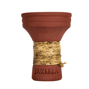 Cazoleta Mud Bowl Jakuza de barro rojo poroso con chamota y cuerda de agarre