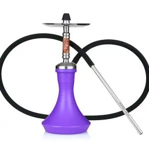 Cachimba Honey Sigh Mini Urban SW Purple rusa minimalista en acero inoxidable premium con purga vertical elegante, base SW Purple incluida, manguera de silicona y boquilla de acero inoxidable original de la marca en The Good Shisha