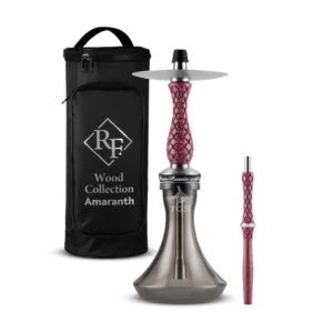 RF Hookah Mini Wood Amaranth cachimba mini con mástil de madera roja y base ahumada