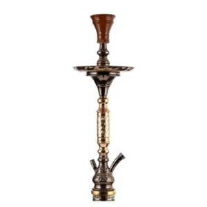 Cachimba Khalil Mamoon Moses egipcia hecha a mano en bronce, cobre y acero inoxidable con base tradicional