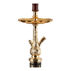 Cachimba Khalil Mamoon Zephir egipcia hecha a mano en bronce, cobre y acero inoxidable con base tradicional