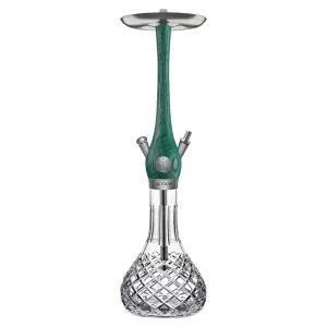 Cachimba Wookah Mastercut Check Nox Jade en madera maciza y acero V2A con base de cristal soplada a mano