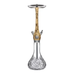 Cachimba Wookah Mastercut Mill Grom en madera maciza y acero V2A con base de cristal soplada a mano