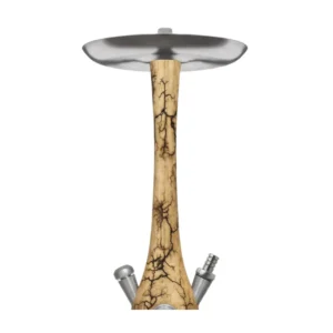 Cachimba Wookah Mastercut Mill Grom en madera maciza y acero V2A con base de cristal soplada a mano mastil