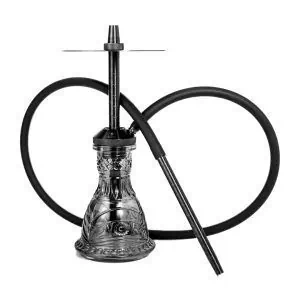 Cachimba Mr Shisha Baby de 38 cm en acero inoxidable V2A con plato grabado