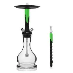 Cachimba Mamay Customs Flow Black Green rusa con estética de helado derretido en negro y verde, acero inox y poliacetal