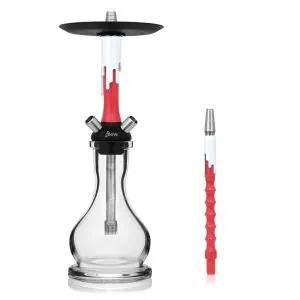 Cachimba Mamay Customs Flow Punch White rusa con estética de helado derretido en blanco, acero inoxidable y poliacetal