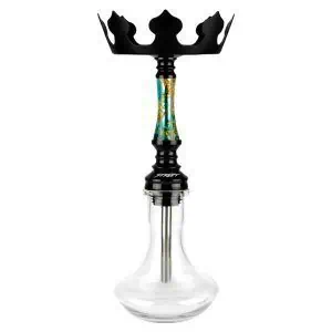Cachimba Nayb Street Mini Turquoise Gold brasileña con resina epoxy artesanal en turquesa y dorado, acero inoxidable V2A y cazoleta Styx Bowl