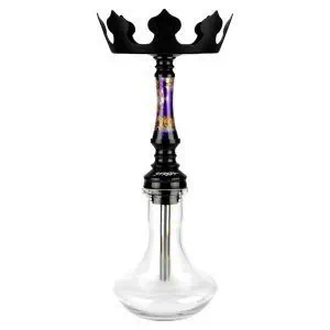 Cachimba Nayb Street Mini Purple Gold brasileña con resina epoxy artesanal en morado y dorado, acero inoxidable V2A y cazoleta Styx Bowl