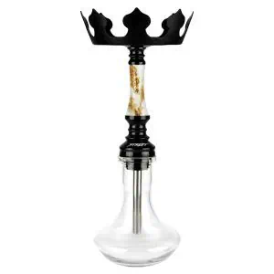 Cachimba Nayb Street Mini White Gold brasileña con resina epoxy artesanal en blanco y dorado, acero inoxidable V2A y cazoleta Styx Bowl
